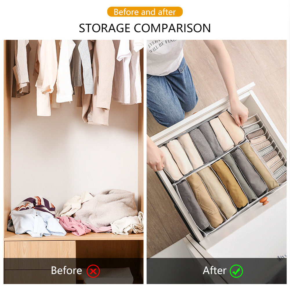 Underwear Drawer Organizer Storage Box Foldable Closet Organizers Drawer Divider Storage Boxes For Underpants Socks Bra
