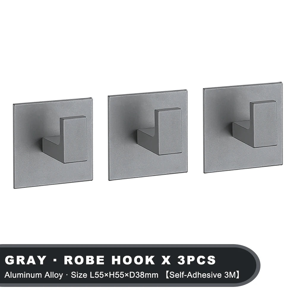 1-4Pcs Strong Adhesive Wall Hook Sticker Hanging Coat Rack Clothes Hanger Shower Robe Hook Kitchen Bathroom Towel hooks Black