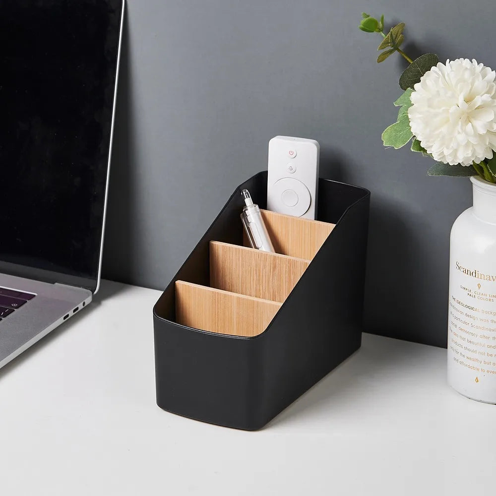 Remote Control Organizer TV Remote Holder For Table Multipurpose Desktop Storage Box Bedroom Living Room Organizer
