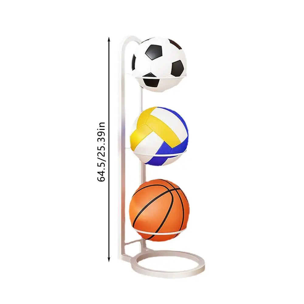 Basketball Holder Cast Iron Stand Display For Volleyball Ball Storage Holder Football Display Stand Multi-Layer Storage Shelf