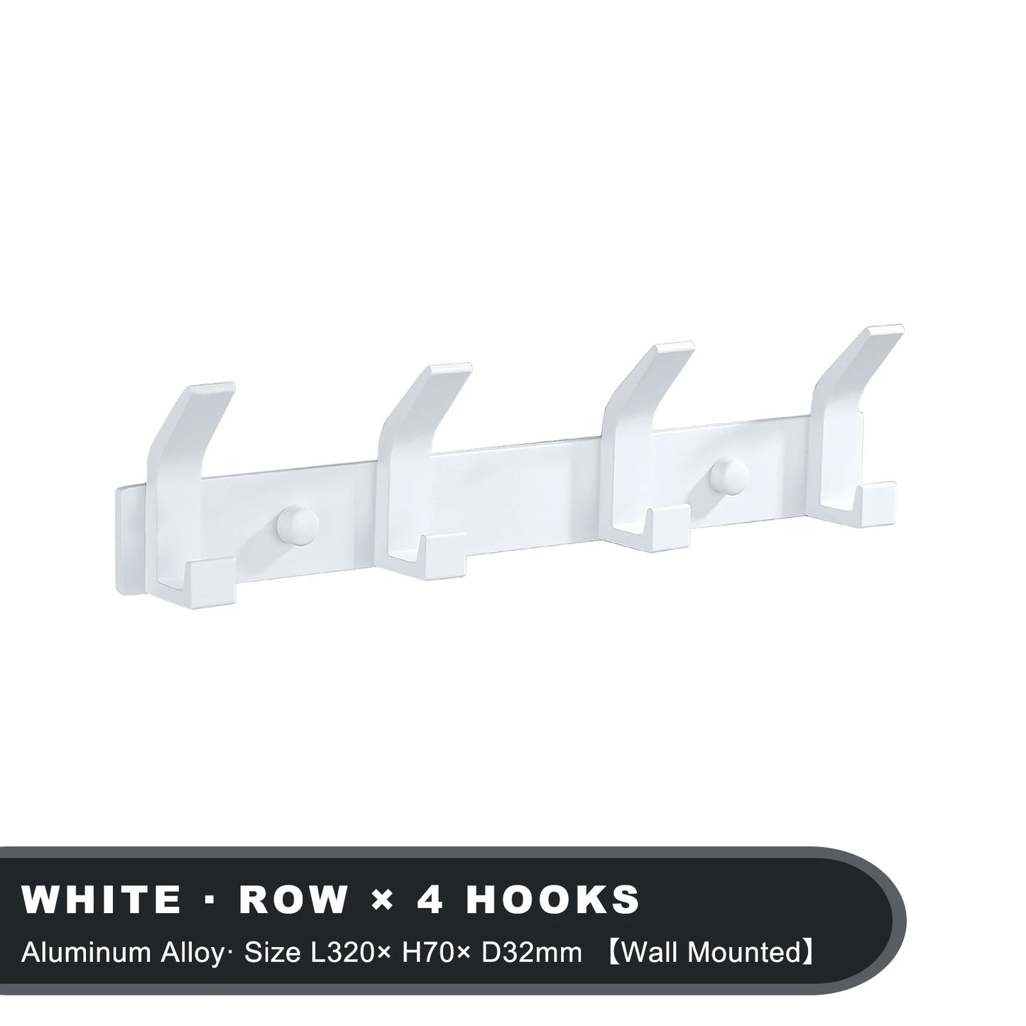 Modern Hanging Hooks For Wall Aluminium Black Towel Holder Bathroom Door Clothe Hanger Coat Rack Wall Mounted