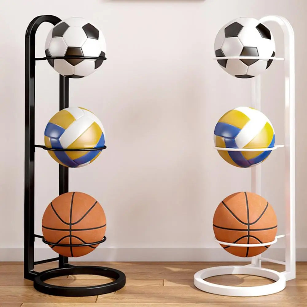 Basketball Holder Cast Iron Stand Display For Volleyball Ball Storage Holder Football Display Stand Multi-Layer Storage Shelf