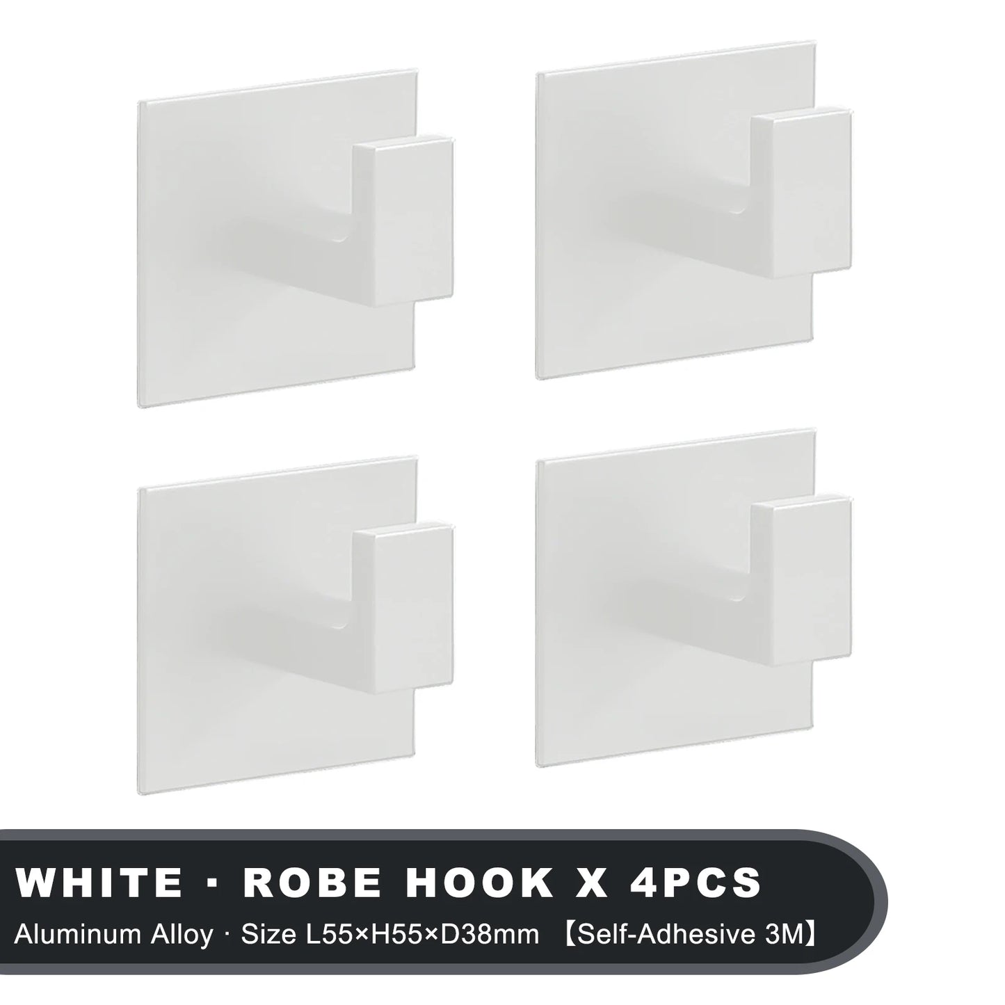 1-4Pcs Strong Adhesive Wall Hook Sticker Hanging Coat Rack Clothes Hanger Shower Robe Hook Kitchen Bathroom Towel hooks Black