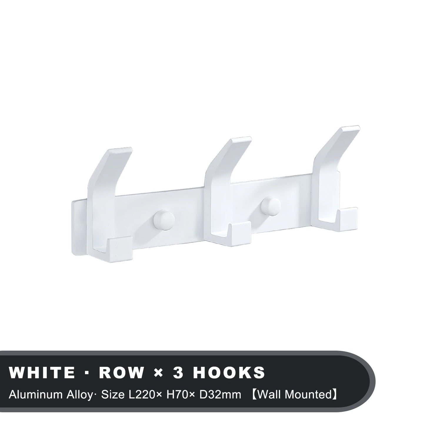 Modern Hanging Hooks For Wall Aluminium Black Towel Holder Bathroom Door Clothe Hanger Coat Rack Wall Mounted