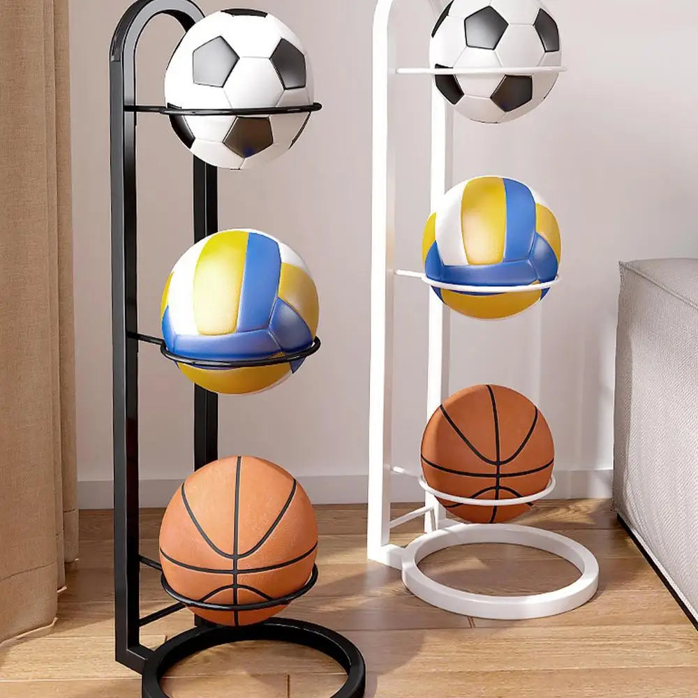 Basketball Holder Cast Iron Stand Display For Volleyball Ball Storage Holder Football Display Stand Multi-Layer Storage Shelf
