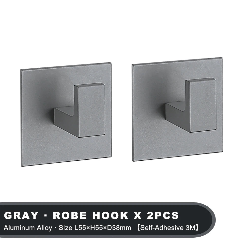 1-4Pcs Strong Adhesive Wall Hook Sticker Hanging Coat Rack Clothes Hanger Shower Robe Hook Kitchen Bathroom Towel hooks Black