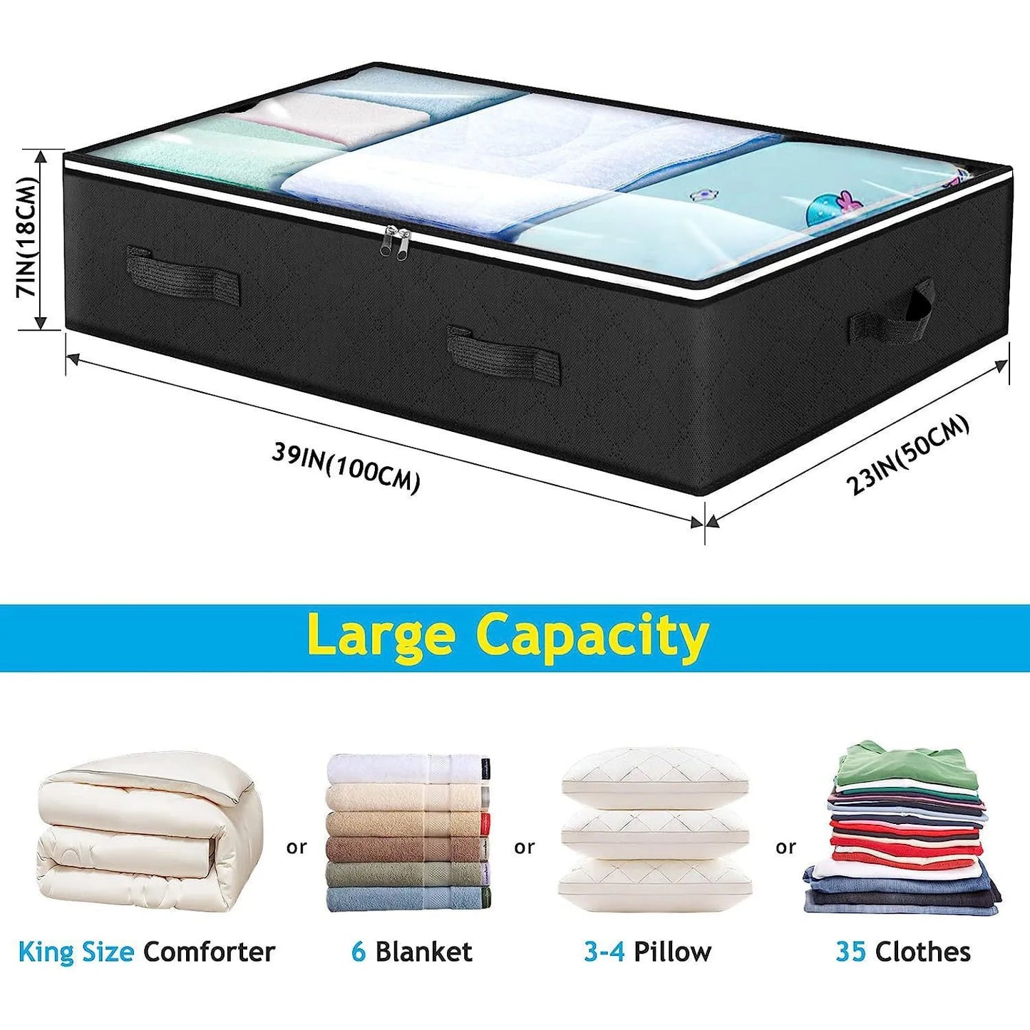 Fold Non Woven Fabric Storage Box Underbed Storage Bag Clothing Underwear Sock And Kid Toy Storage Bag For Bedroom Closet