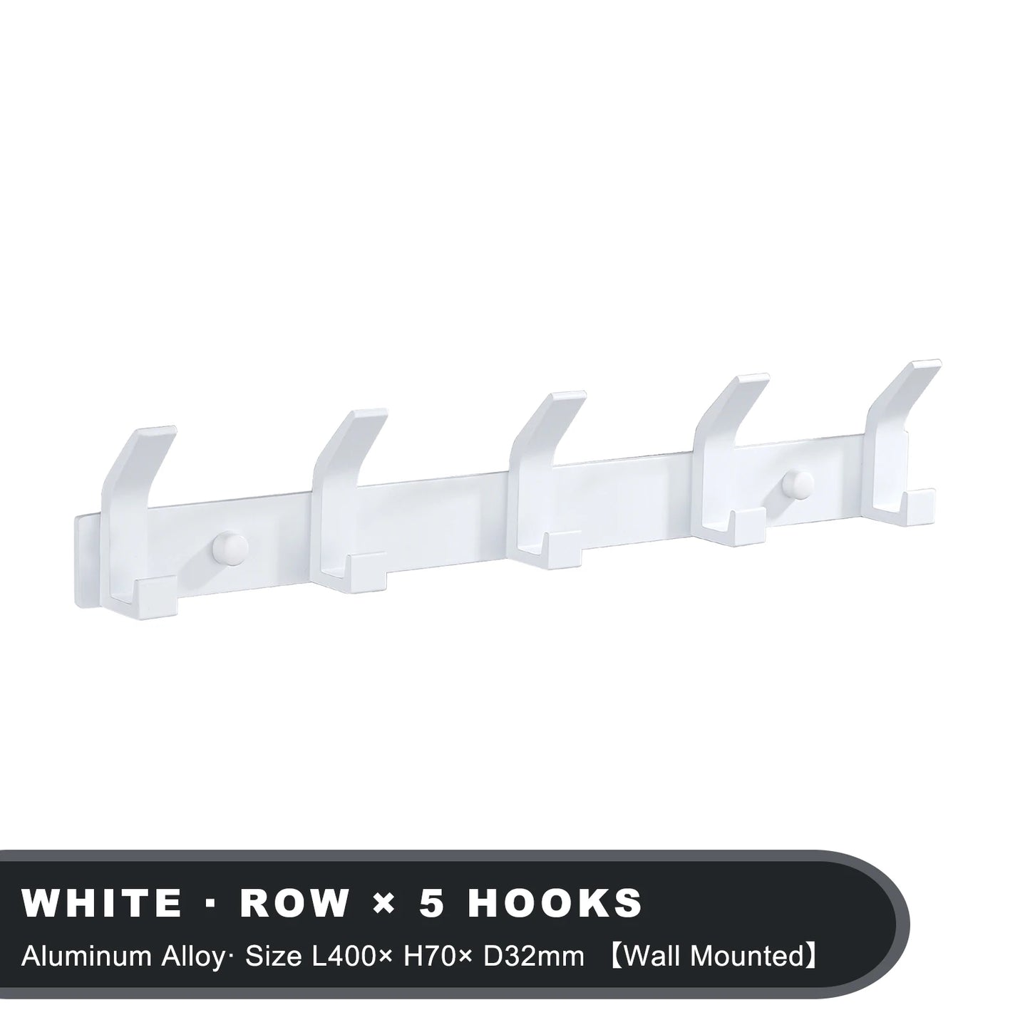 Modern Hanging Hooks For Wall Aluminium Black Towel Holder Bathroom Door Clothe Hanger Coat Rack Wall Mounted