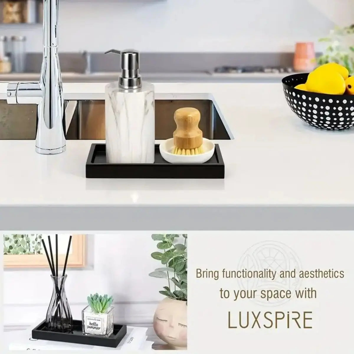 Silicone tray for bathroom countertops, hand sanitizer shampoo storage tray, jewelry display tray for decorative storage