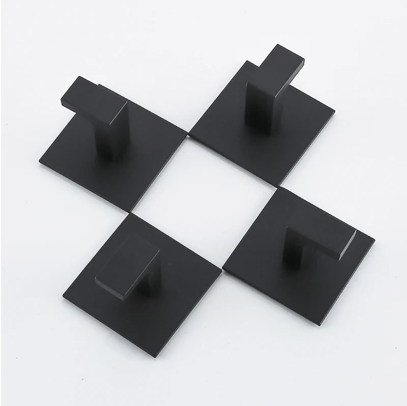 1-4Pcs Strong Adhesive Wall Hook Sticker Hanging Coat Rack Clothes Hanger Shower Robe Hook Kitchen Bathroom Towel hooks Black