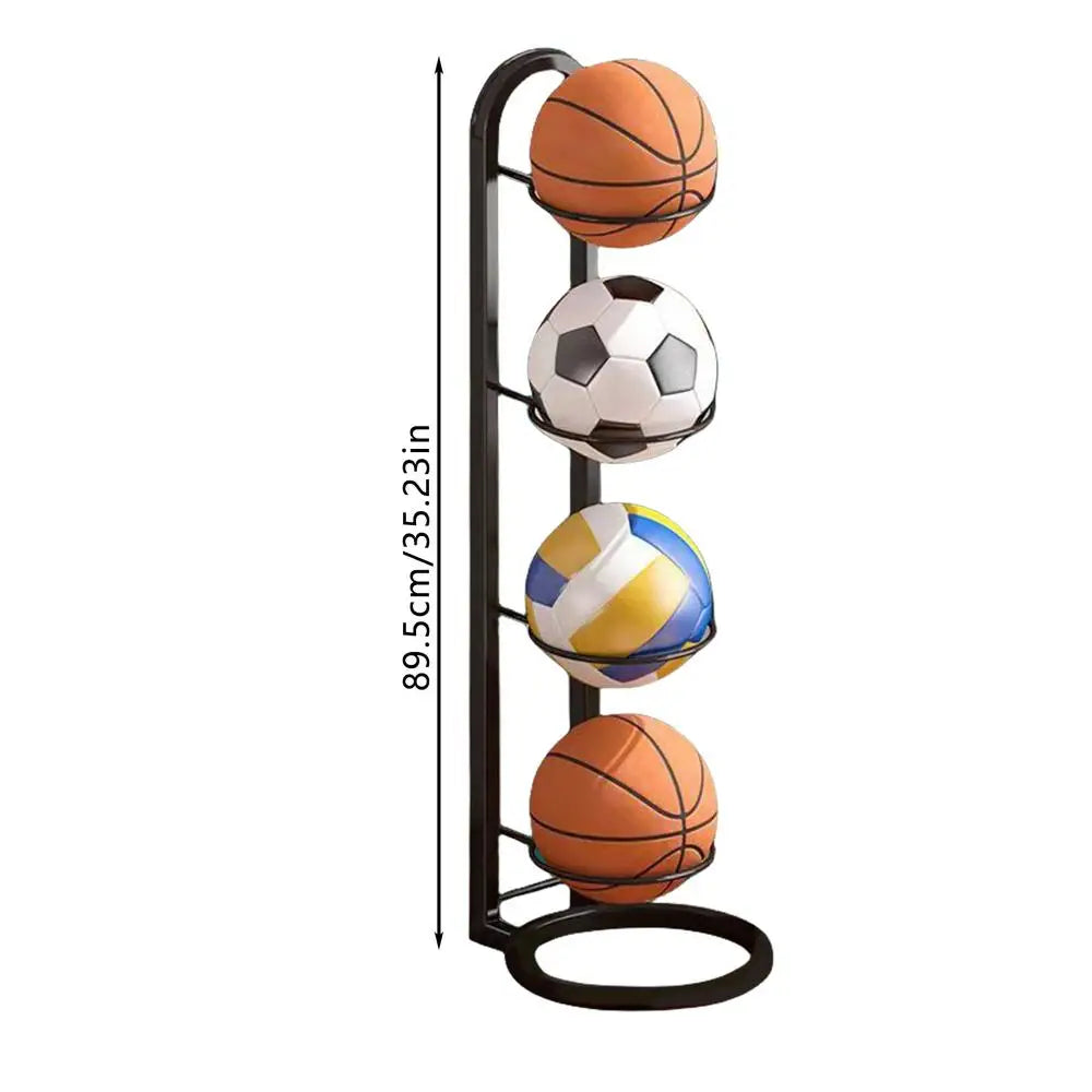 Basketball Holder Cast Iron Stand Display For Volleyball Ball Storage Holder Football Display Stand Multi-Layer Storage Shelf