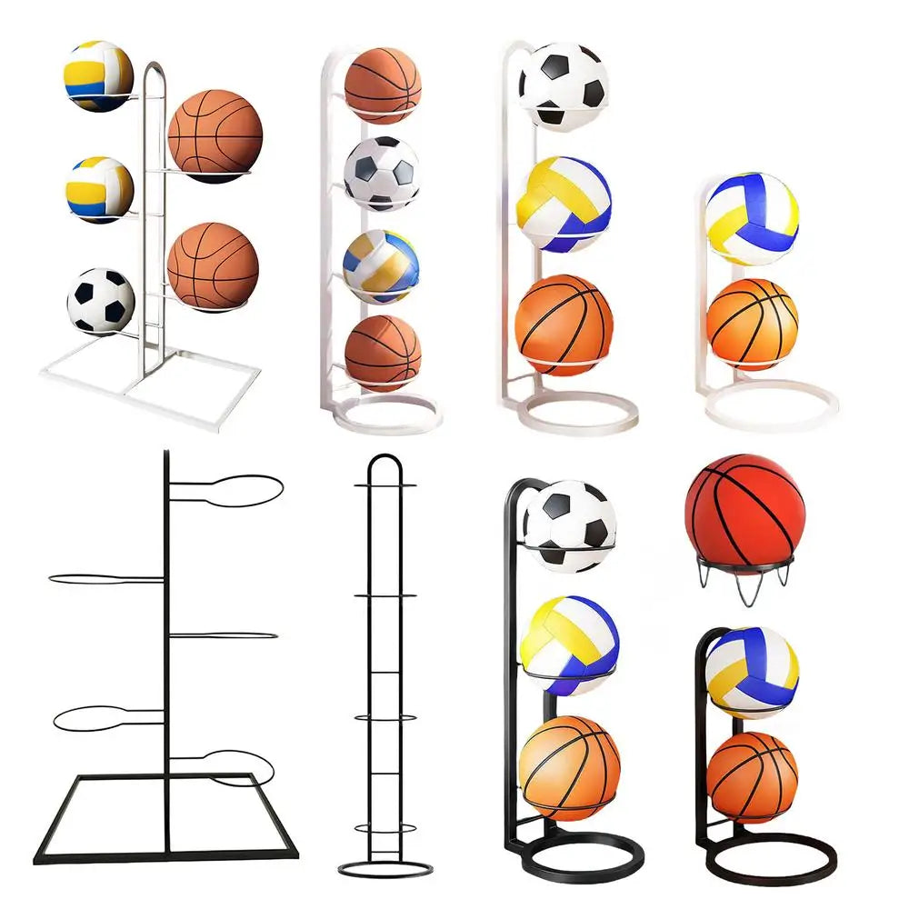 Basketball Holder Cast Iron Stand Display For Volleyball Ball Storage Holder Football Display Stand Multi-Layer Storage Shelf