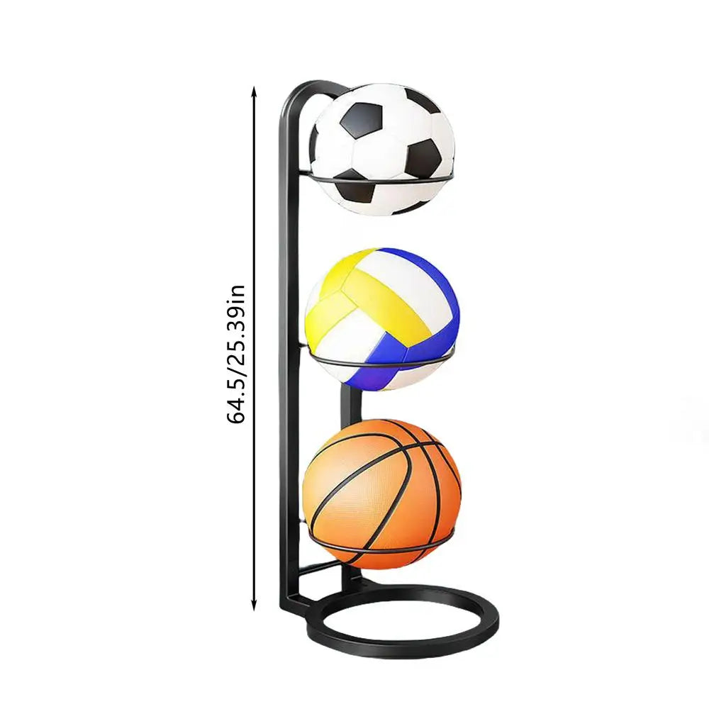 Basketball Holder Cast Iron Stand Display For Volleyball Ball Storage Holder Football Display Stand Multi-Layer Storage Shelf