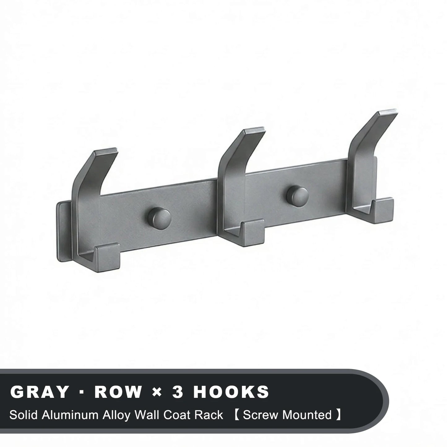 Modern Hanging Hooks For Wall Aluminium Black Towel Holder Bathroom Door Clothe Hanger Coat Rack Wall Mounted