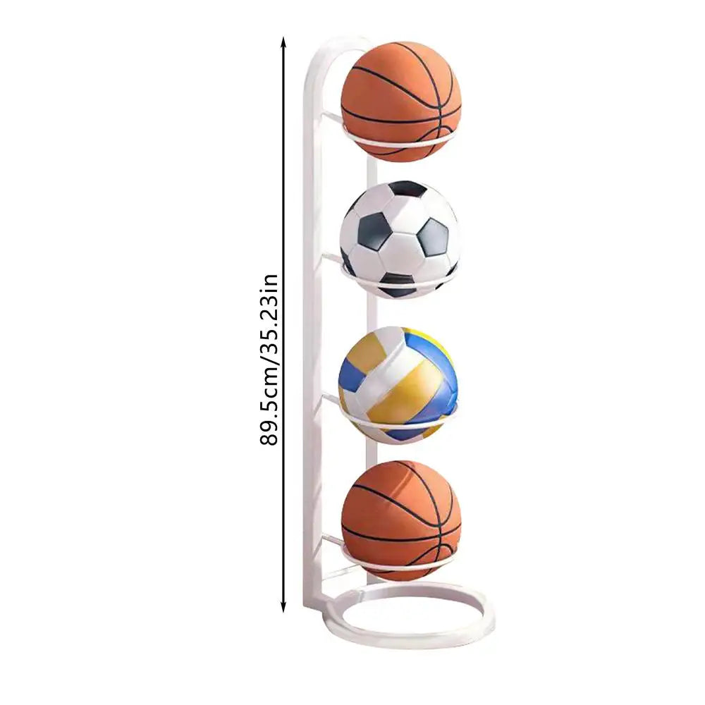 Basketball Holder Cast Iron Stand Display For Volleyball Ball Storage Holder Football Display Stand Multi-Layer Storage Shelf