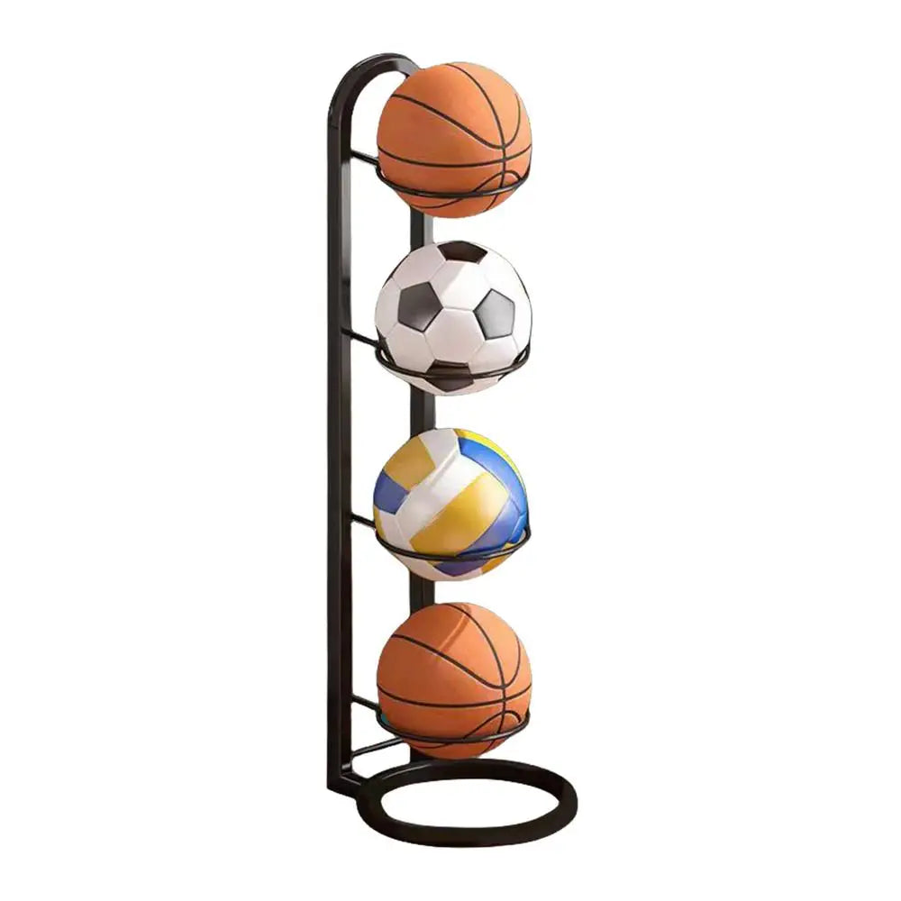 Basketball Holder Cast Iron Stand Display For Volleyball Ball Storage Holder Football Display Stand Multi-Layer Storage Shelf