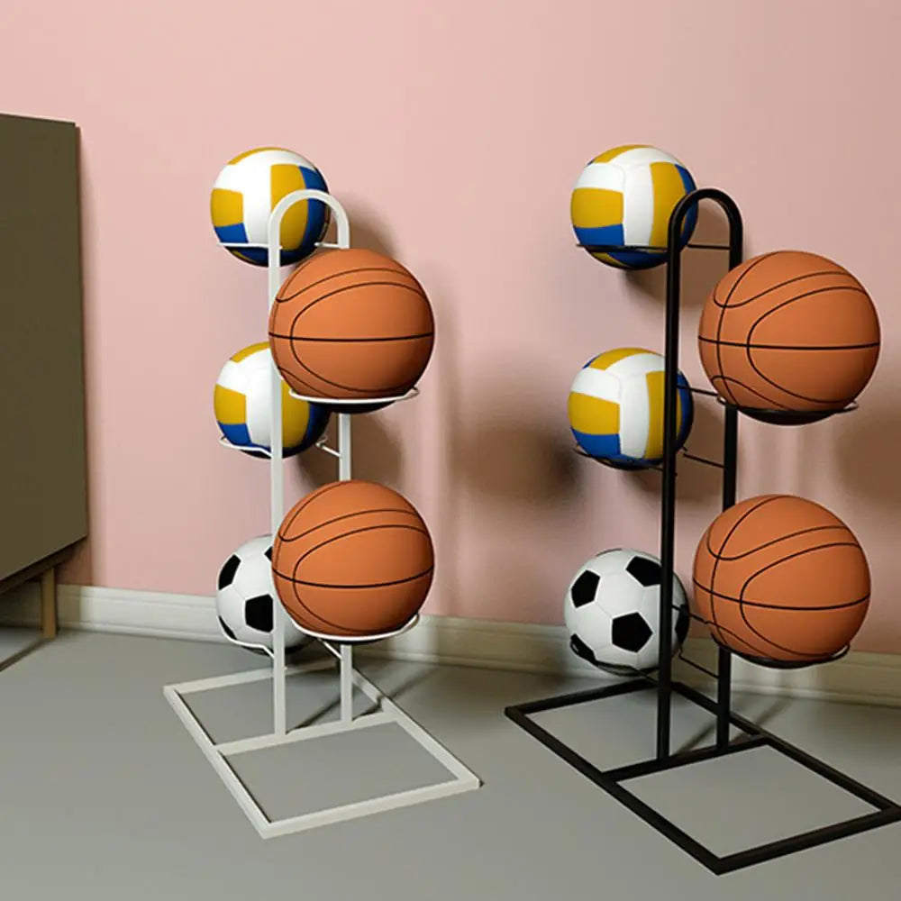 Basketball Holder Cast Iron Stand Display For Volleyball Ball Storage Holder Football Display Stand Multi-Layer Storage Shelf