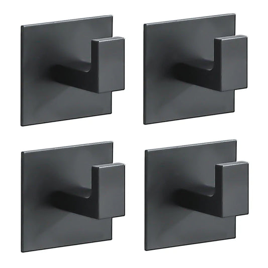 1-4Pcs Strong Adhesive Wall Hook Sticker Hanging Coat Rack Clothes Hanger Shower Robe Hook Kitchen Bathroom Towel hooks Black