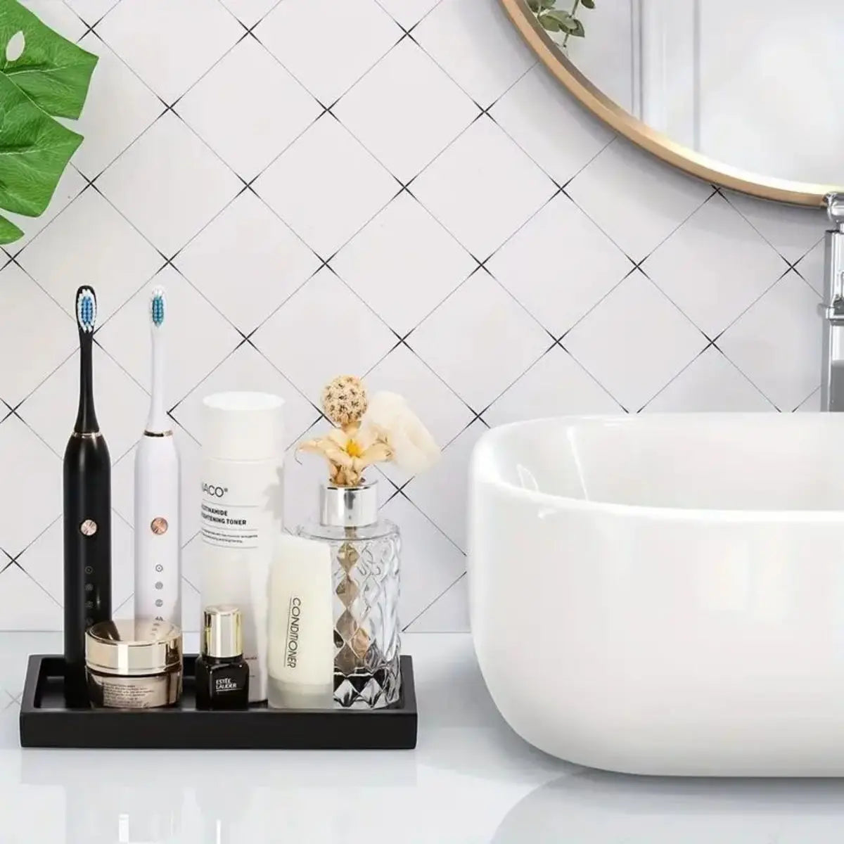 Silicone tray for bathroom countertops, hand sanitizer shampoo storage tray, jewelry display tray for decorative storage